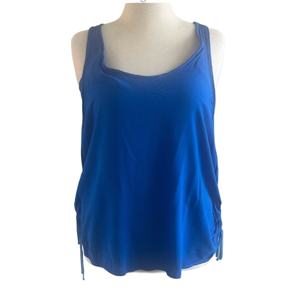 Hard Tail | Cobalt Blue Swing Blouse with attached Tank | Size S
